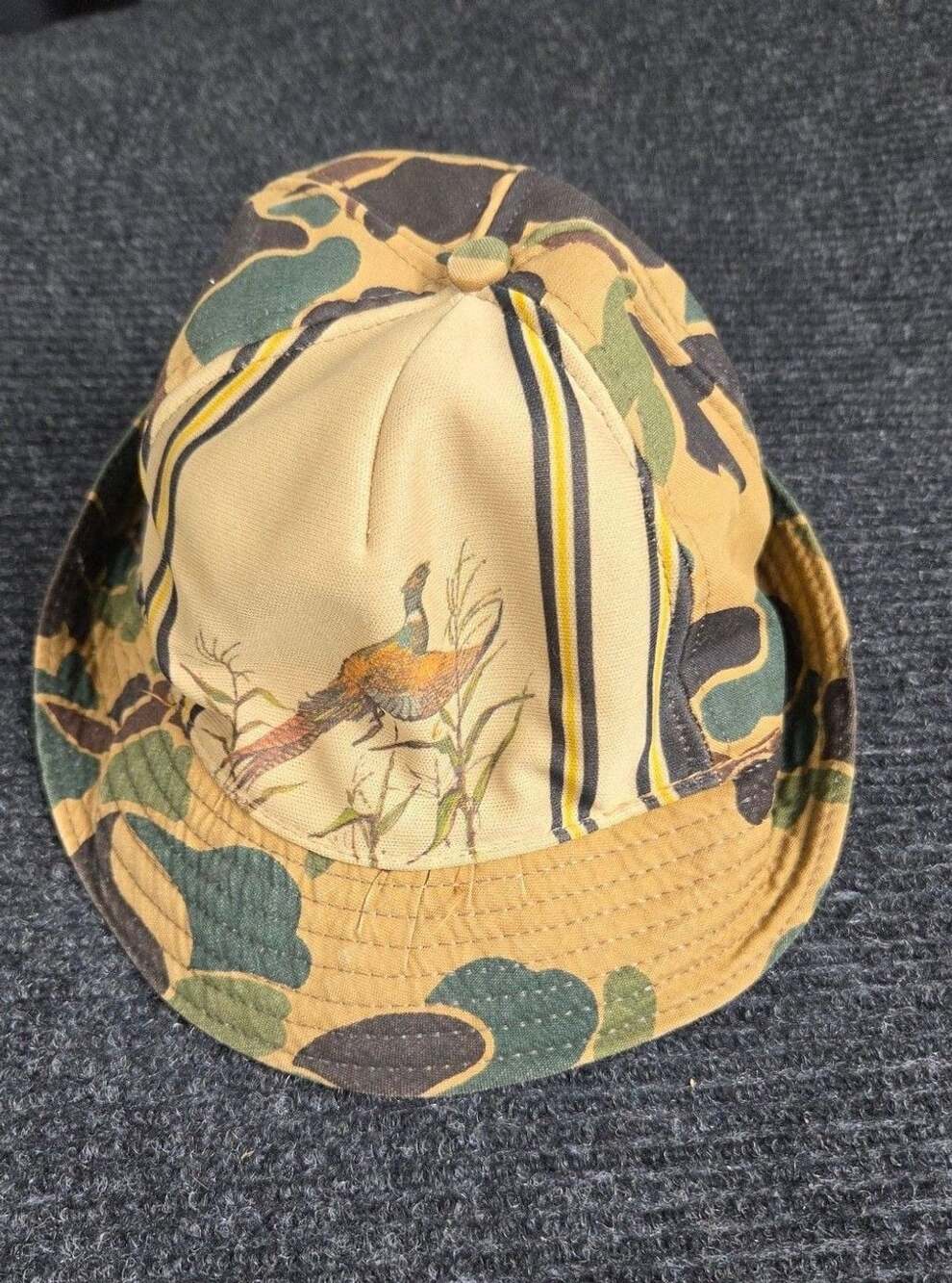 Vintage Camouflage Hunting Bucket Hat Pheasant Duck Camo